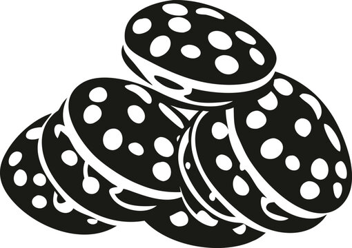 recommend clip art: Chocolate cookies pile vector silhouette