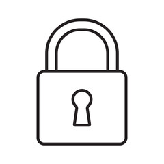 pad lock vector outline vector design illustration