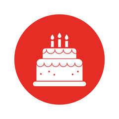 birthday cake red icon