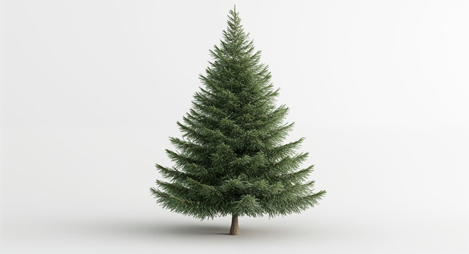 Simple Christmas Tree Isolated on White Background