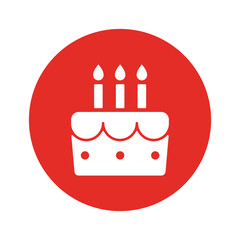 birthday cake red icon