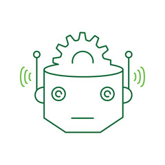 AI Robot Avatar for Smart Automation Systems Vector Icon Design, robot control, technology, automation