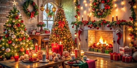 Fototapeta premium Playful Holiday Spirit: Naughty or Nice Concept with Festive Elements and Whimsical Decorations