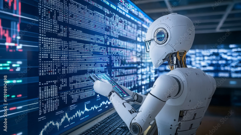 Poster ai is changing the financial world. machines analyze financial data and make trading decisions, just