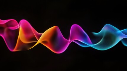 Fototapeta premium Abstract Colorful Waves on Black Background
