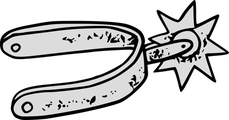 Vector Illustration of Boot Spurs Wild West Fashion