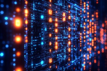 Fototapeta premium Digital Technology background of data and network