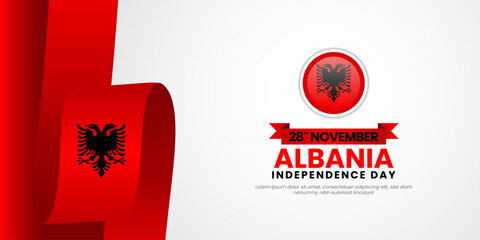 Albania independence day greeting card, banner background and national day 28 November