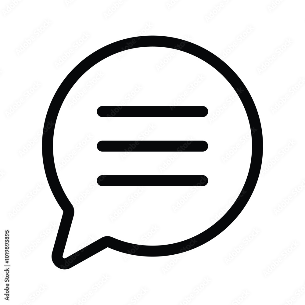 Wall mural Chat bubble icon representing communication, messaging, or conversations