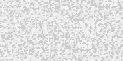 White Polygon Mosaic triangle overlap texture background. Vector geometric seamless gray and white cube square low polygon background. abstract surface creative diamond pattern corporate design.