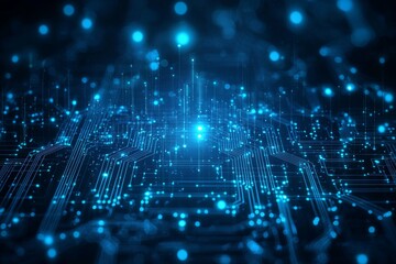 Fototapeta premium Digital Technology background of data and network