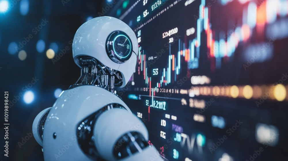 Poster imagine a robot that trades stocks automatically, using artificial intelligence. it's like having a 