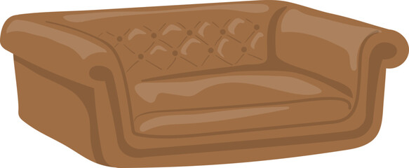 Vector Illustration of Leather Sofa Home Decor