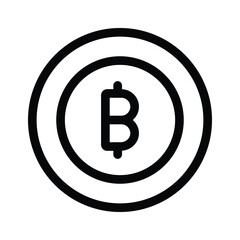 A Bitcoin icon representing cryptocurrency, blockchain, or digital currency