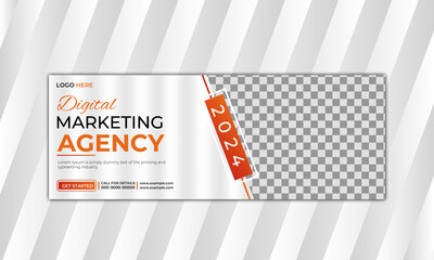 Digital marketing facebook cover social media post and banner template 2024