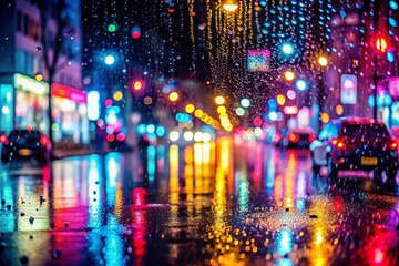 Fototapeta premium Realistic Rain Overlay Transparent Effect for Photos and Graphics - High-Quality Rain Texture Background