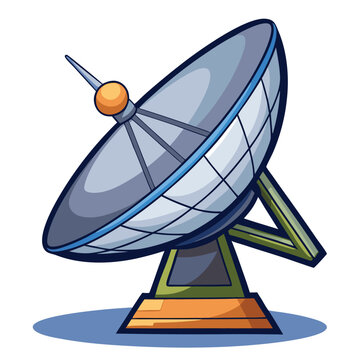 recommend clip art: Satellite dish antenna vector illustration isolated on a white background
