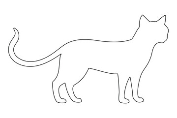 Cute Cat Line Art Illustration