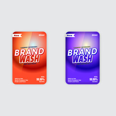 Expert wash detergent labels stickers set
