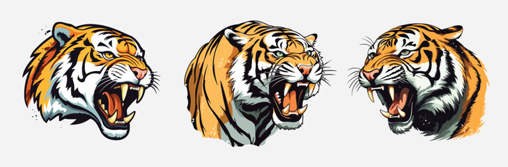 Tiger Head Macan Harimau Vector Illustration