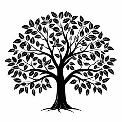 Obraz premium pecan-tree-silhouette