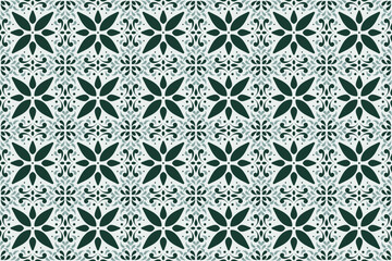 Abstract Flowers Batik Seamless Pattern