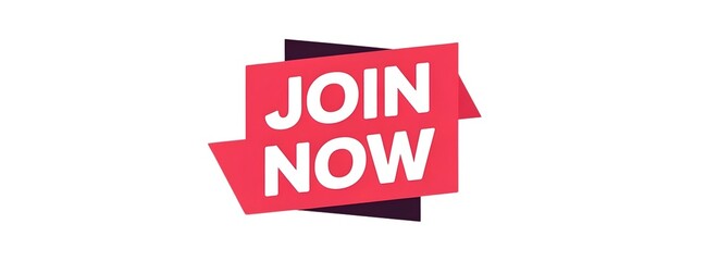 JOIN NOW creative banner,minimalistic flat vector illustration,plain background