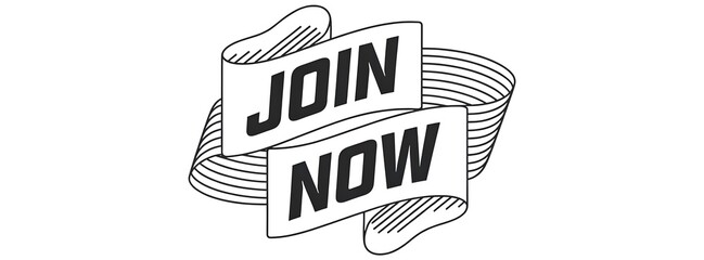 JOIN NOW creative banner,minimalistic flat vector illustration,plain background