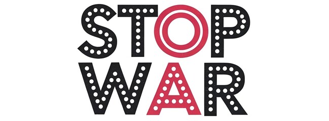 STOP WAR creative banner,minimalistic flat vector illustration,plain background