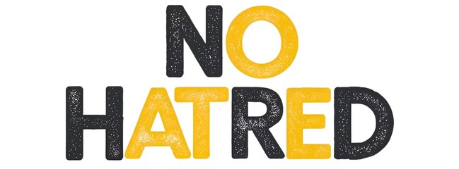 NO HATRED creative banner,minimalistic flat vector illustration,plain background