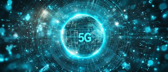Obraz premium The Connected Globe, 5G and Digital Connectivity