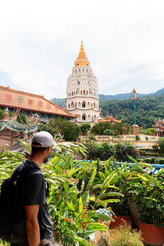 Tourist visiting Kek Lok Si Temple, Penang, Malaysia