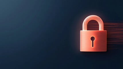 Neon lines forming a padlock with encrypted data swirling around, set on a digital blue background, data encryption, cybersecurity protection