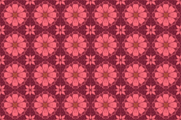 Flowers Batik Seamless Pattern