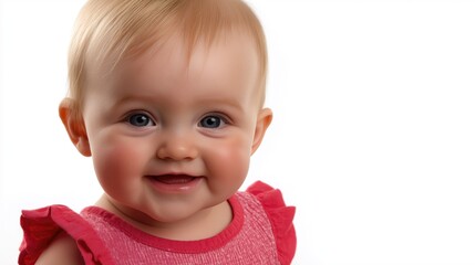 A sweet and happy girl beams with joy, bringing warmth and positivity to the atmosphere around her