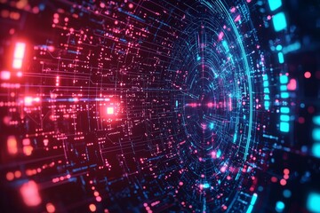 Fototapeta premium Digital Technology background of data and network