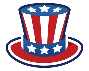 USA Independence Day Hat vector illustration isolated on a white background