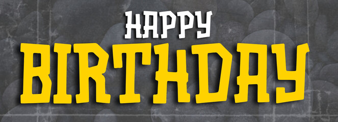 HAPPY BIRTHDAY creative banner,minimalistic flat vector illustration,plain background