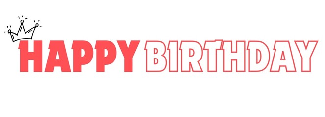 HAPPY BIRTHDAY creative banner,minimalistic flat vector illustration,plain background