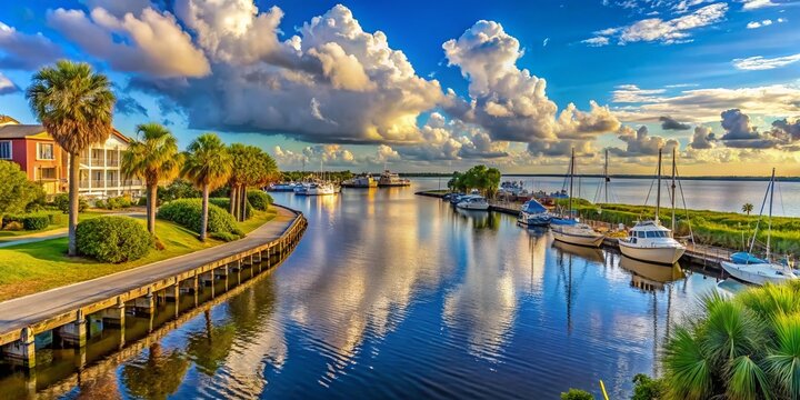 Scenic view of Mayport in Jacksonville, Florida featuring coastal landscapes and serene waters