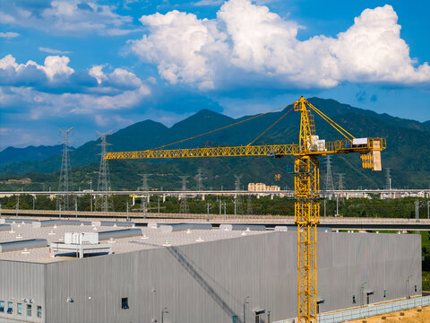 Yellow construction tower 