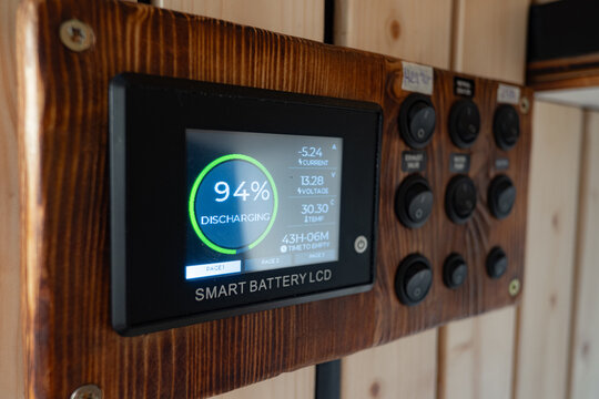 Craft Wooden Panel Of Motorhome Electrical Buttons 