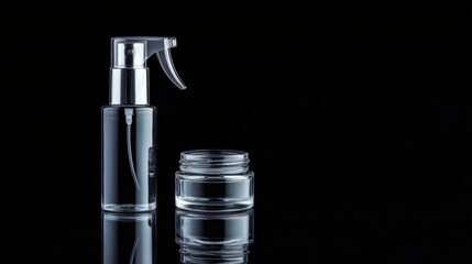 Glass Bottles on Black.