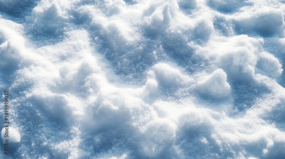 Aufkleber detailed close-up of pristine snow texture showcasing intricate patterns and sparkling ice crystals 