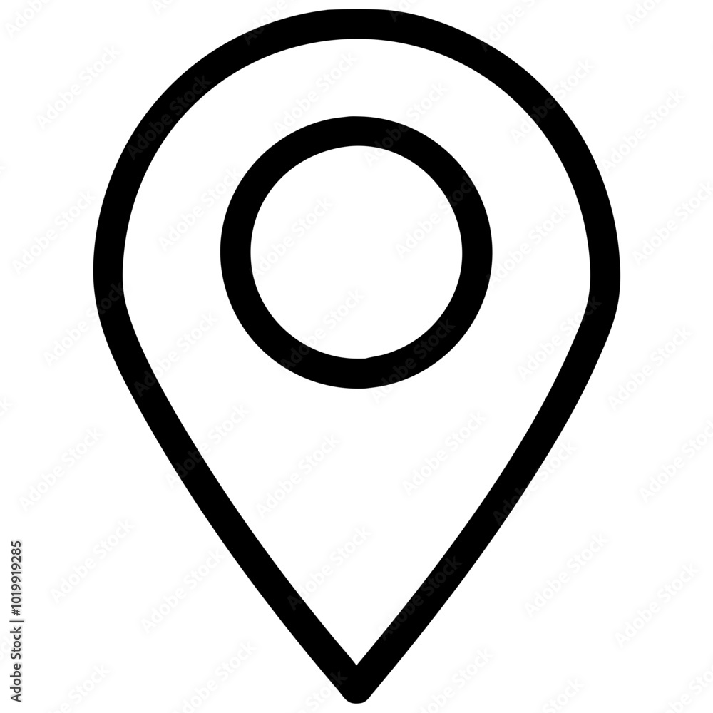 Poster geolocation icon featuring a location pin for website and mobile app interface
