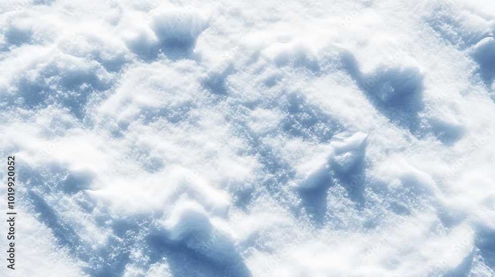 Poster detailed close-up of pristine snow texture showcasing intricate patterns and sparkling ice crystals 