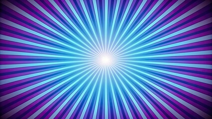 Background design featuring blue and purple retro sunburst with forced perspective