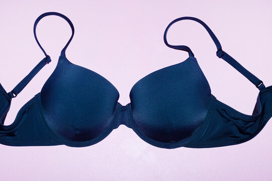 Black classic satin lingerie underwear bra with hard direct flashlight