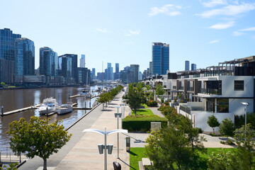 View of Marina Walk at Southbank Melbourne