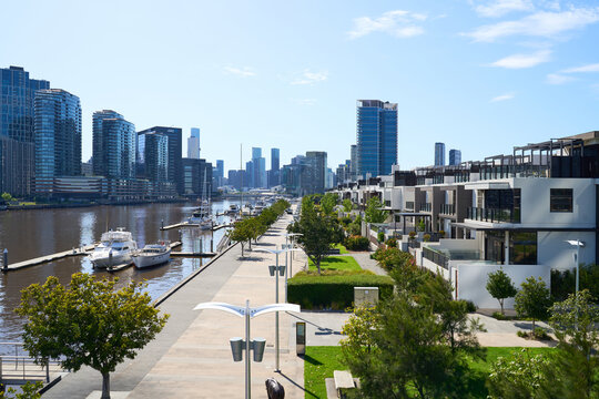 View of Marina Walk at Southbank Melbourne